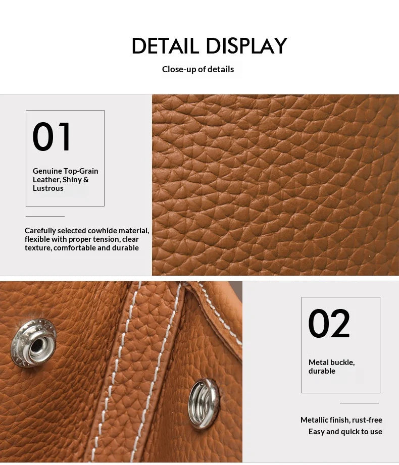 Close-up of brown leather material with metal buckle details on a white background