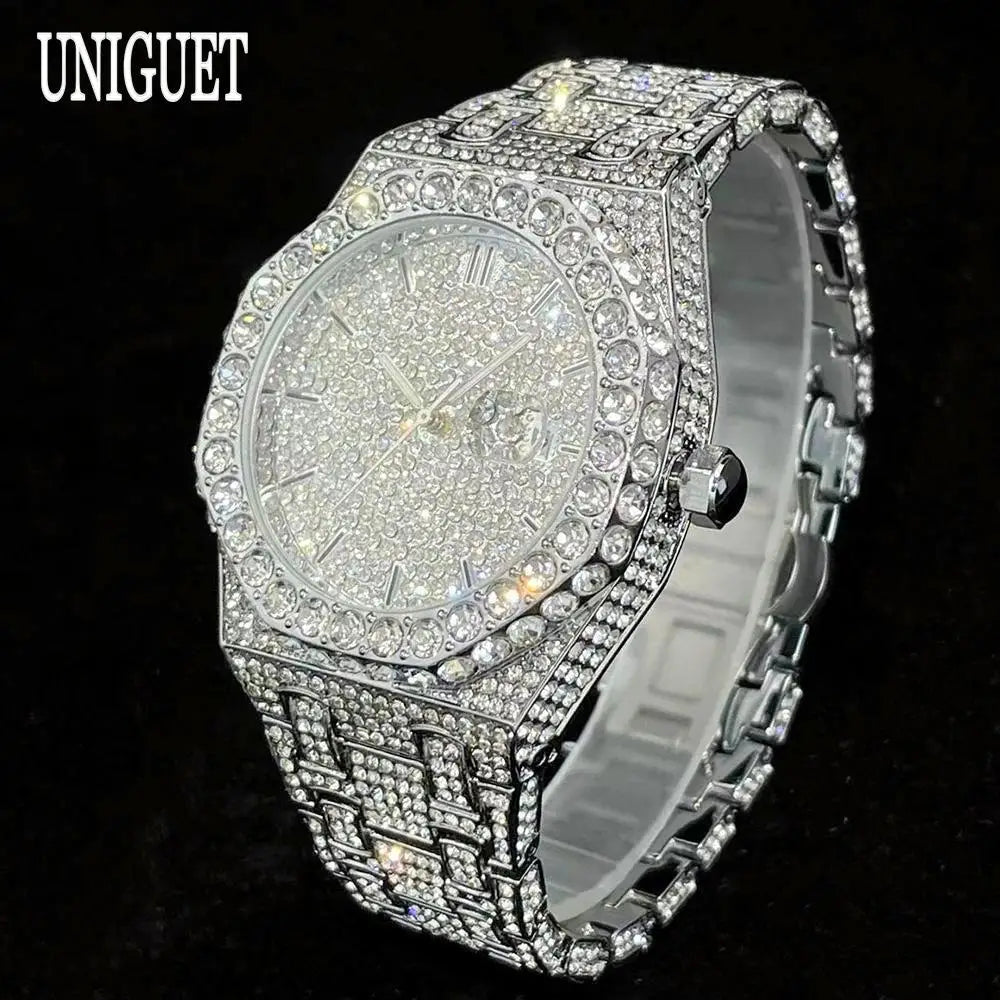 Men's Stainless Steel Quartz Watch with Luminous Hands