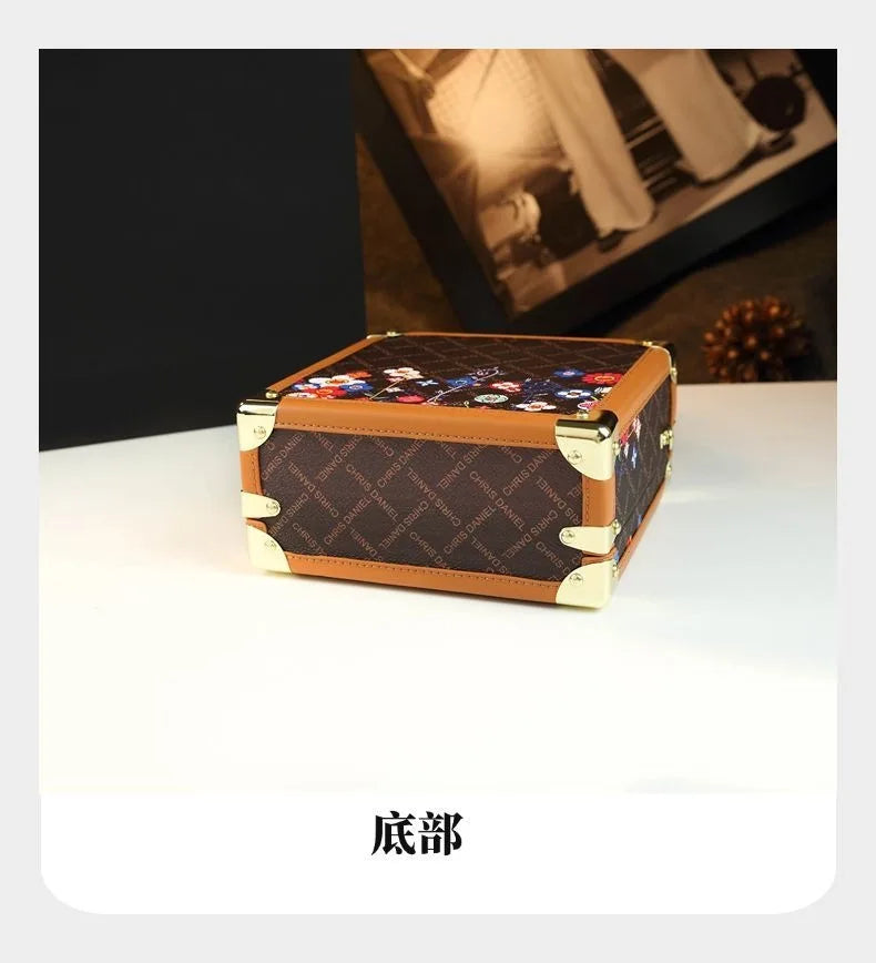 Women's Genuine Leather Box Shoulder Bag