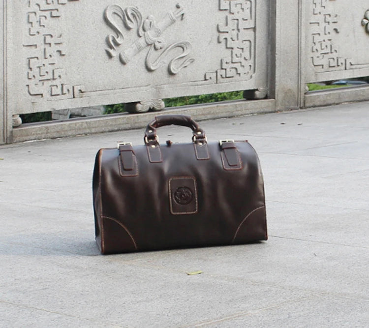 Genuine Leather Travel Duffle Bag