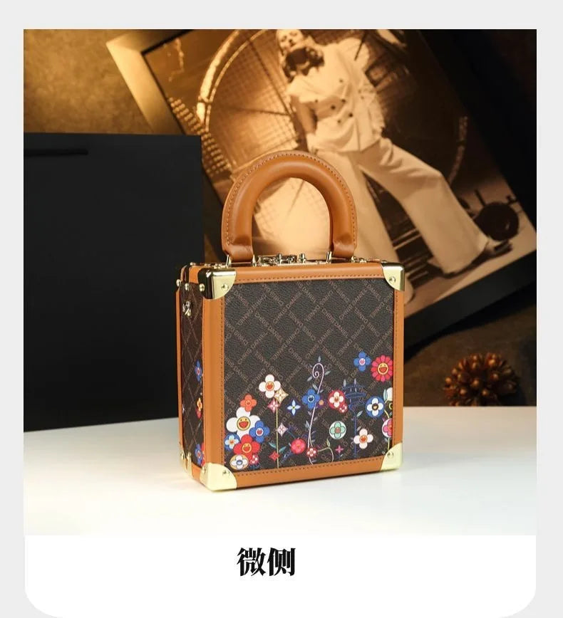 Women's Genuine Leather Box Shoulder Bag