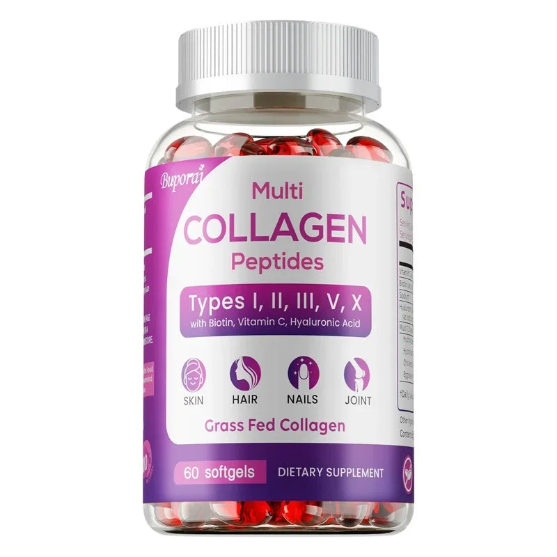 Bottle of Buperri Multi Collagen Peptides on a white background