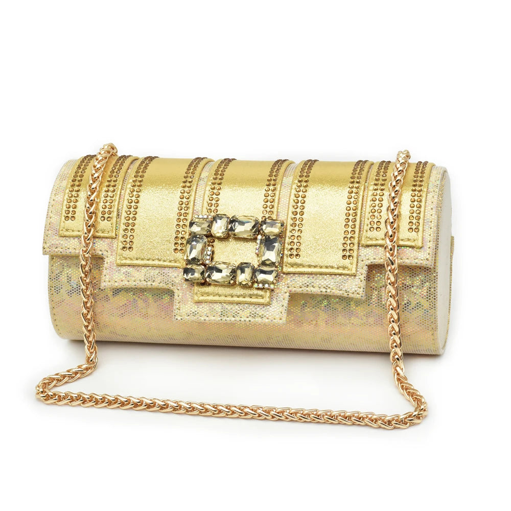 Women's Rhinestone Slingback Pumps with Matching Bag