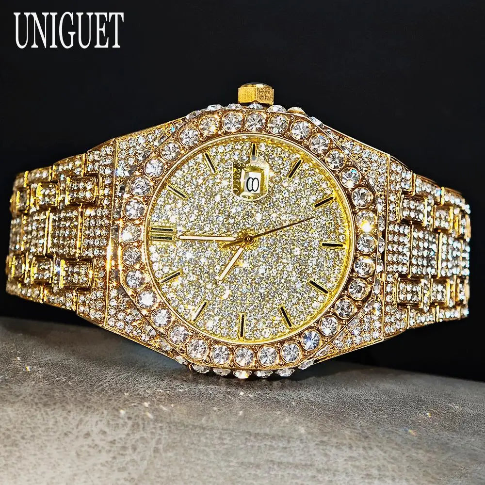 Men's Stainless Steel Quartz Watch with Luminous Hands