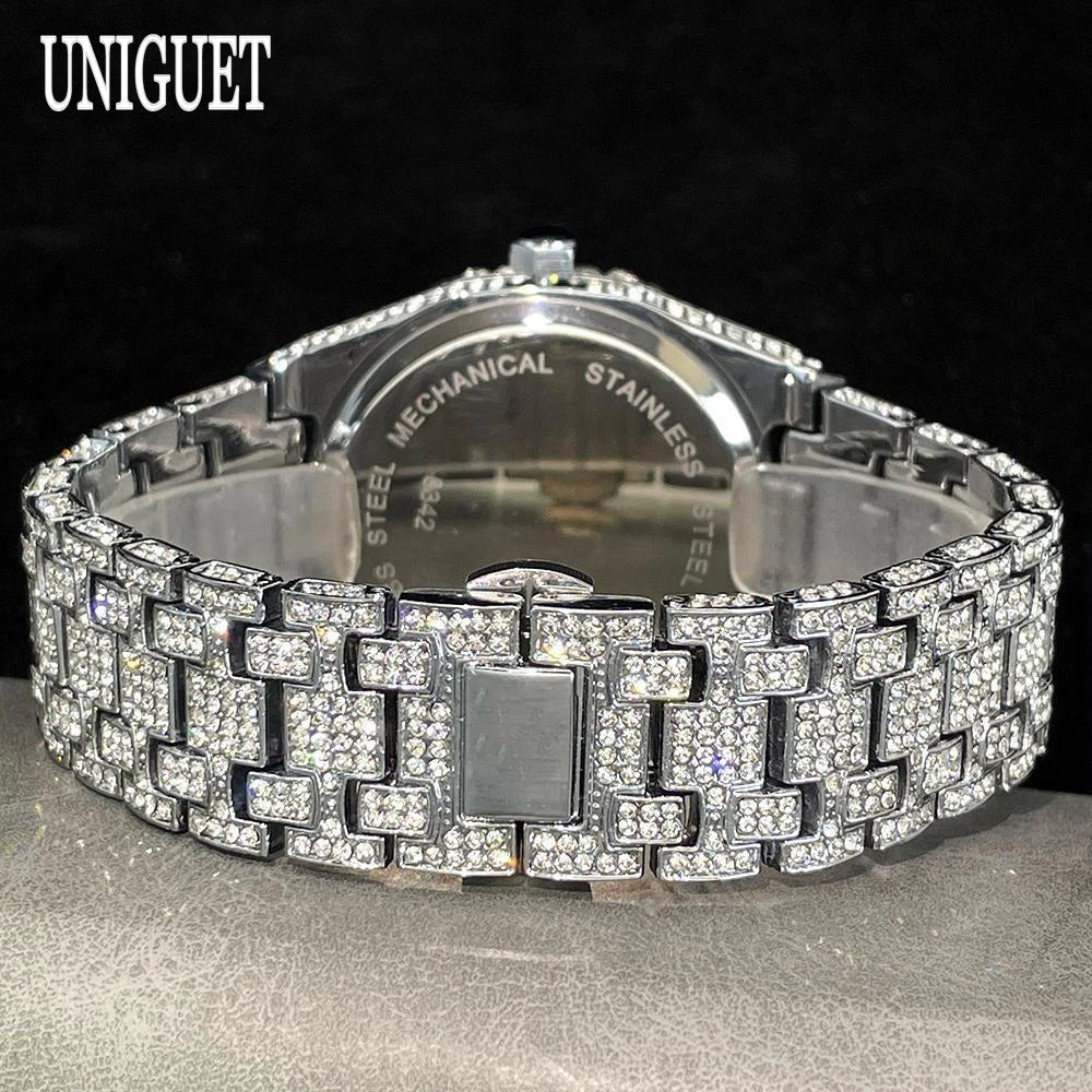 Men's Stainless Steel Quartz Watch with Luminous Hands