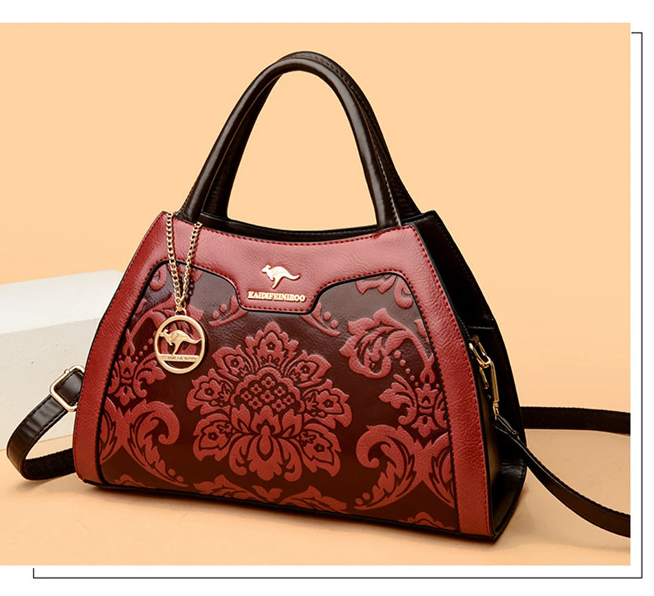 Women's PU Leather Casual Tote Shoulder Bag