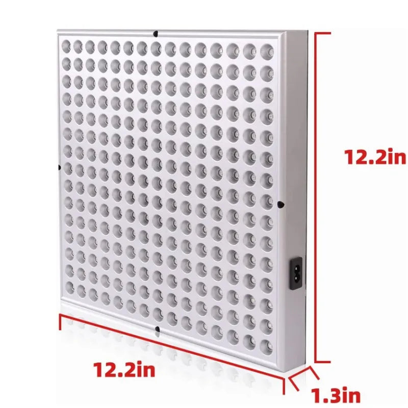 Grid of small round holes with dimensions labeled on a white background