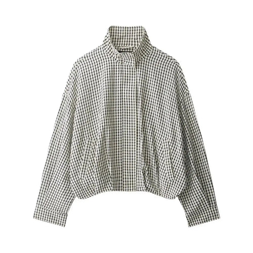 Black and white checkered shirt on a white background