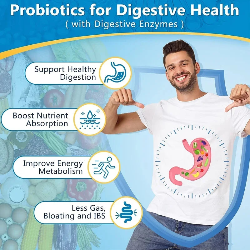 SB9ApexShop 3-in-1 Probiotic Prebiotic & Digestive Enzyme Capsules – Gut Health, Immunity & Digestion Support