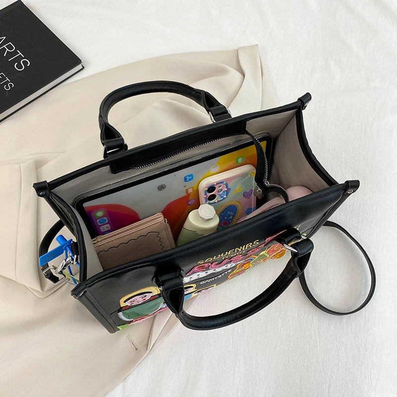 Women's Large PU Leather Shoulder Tote Bag