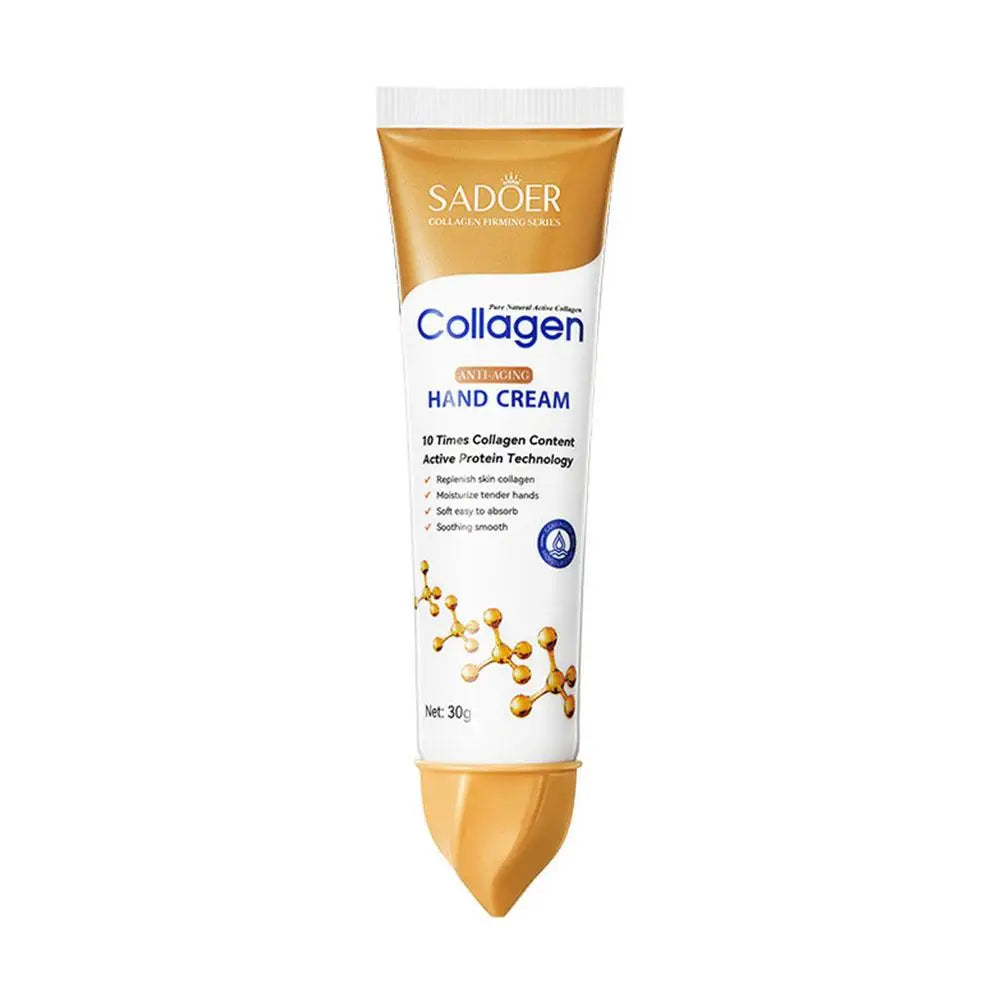 Sadoer Collagen hand cream tube on a white background