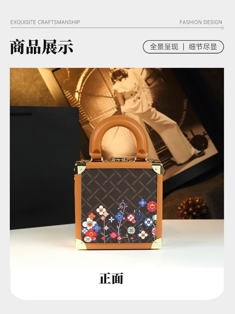 Women's Genuine Leather Box Shoulder Bag
