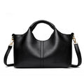 Women's Genuine Leather Bucket Bag with Crossbody Strap