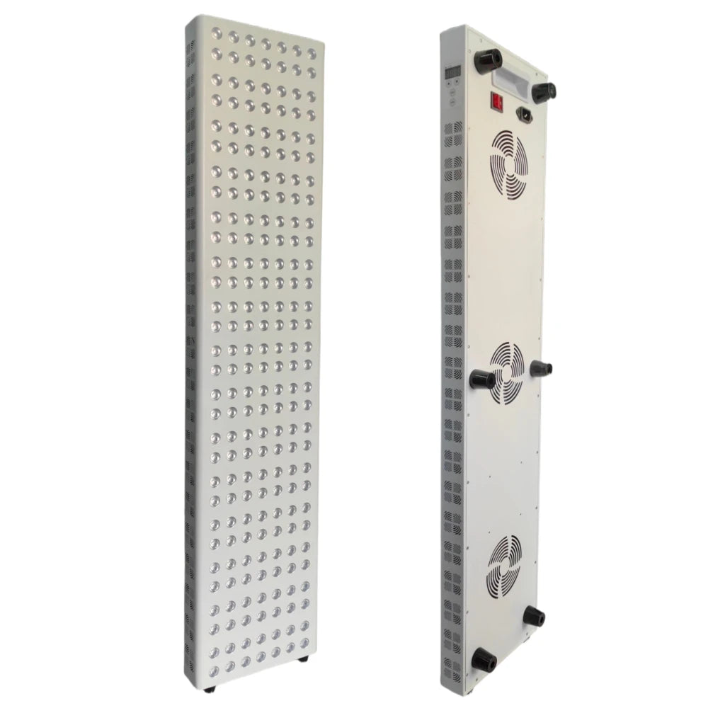 Two tall metal panels with pegboard and fan design on a white background