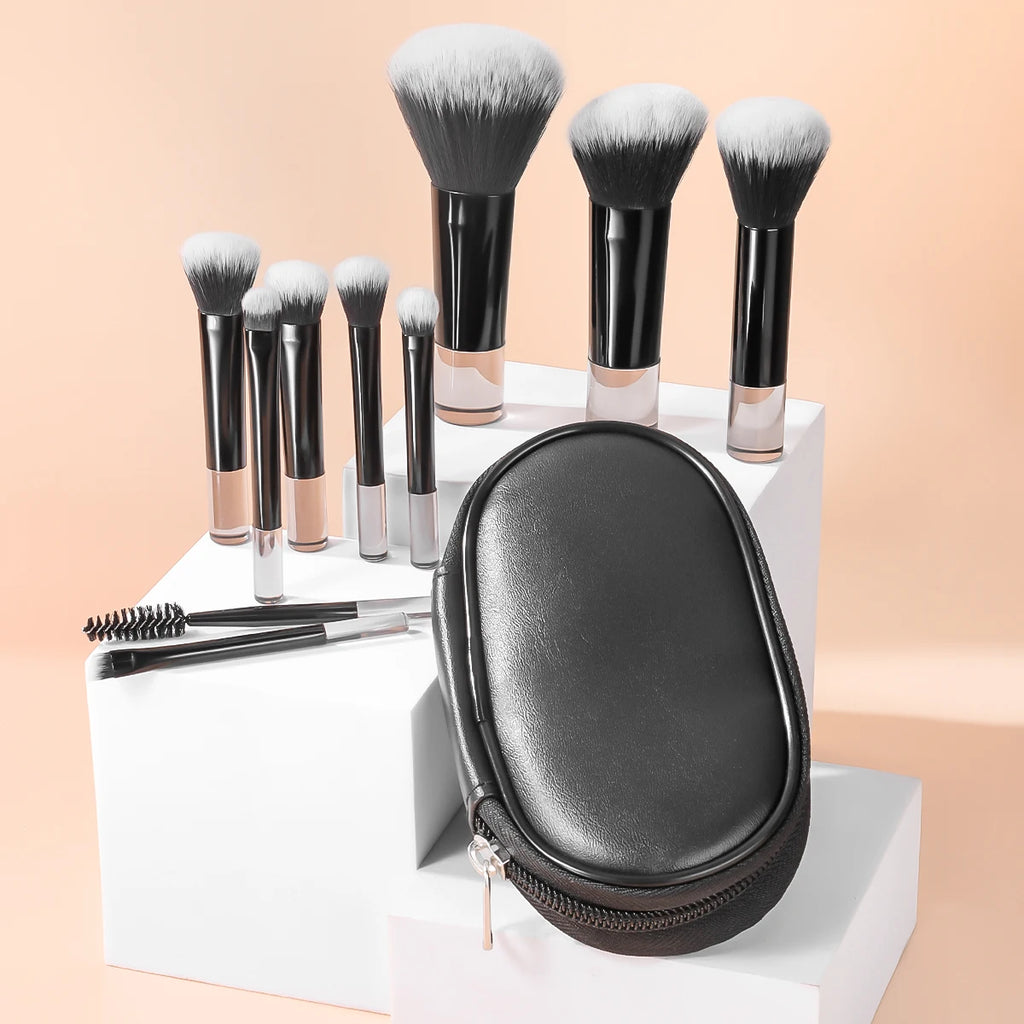 Makeup Brush Set with Storage Bag – Mini Travel-Friendly Professional Brushes