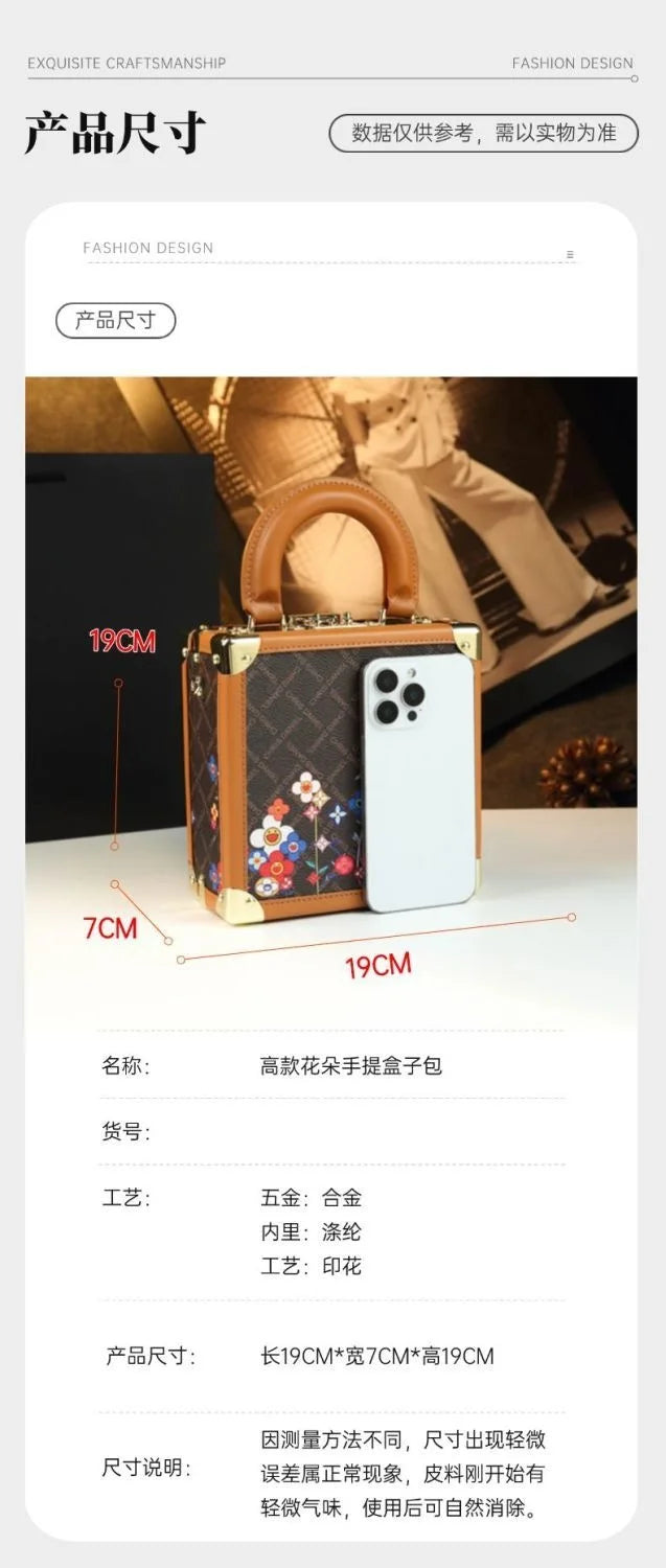 Women's Genuine Leather Box Shoulder Bag