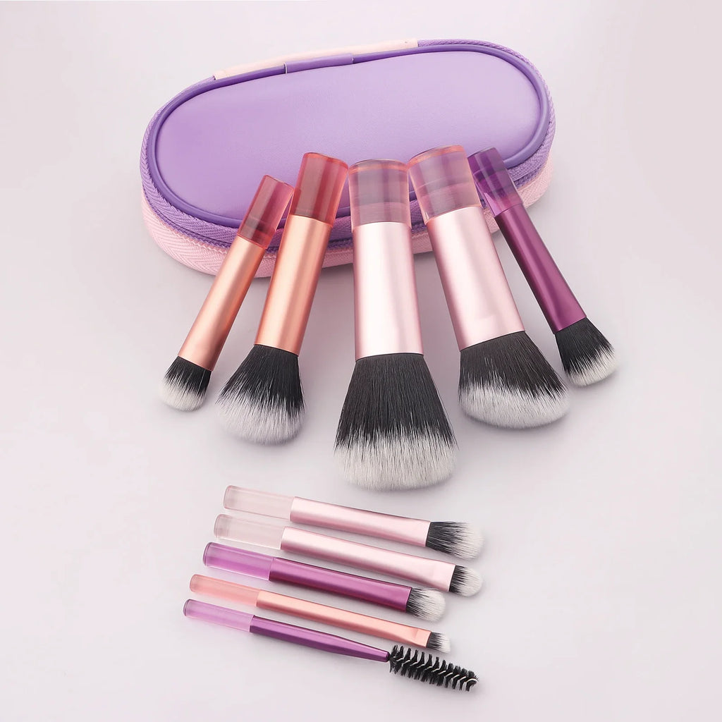 Makeup Brush Set with Storage Bag – Mini Travel-Friendly Professional Brushes