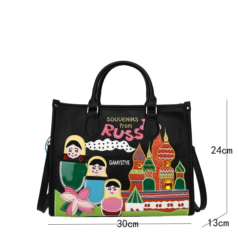 Women's Large PU Leather Shoulder Tote Bag