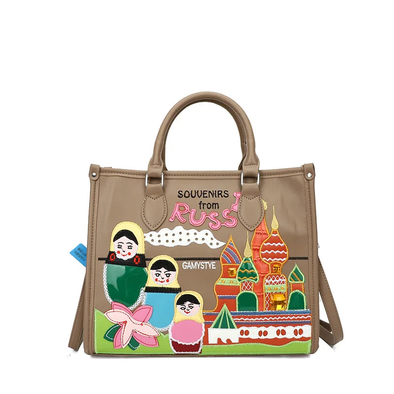 Women's Large PU Leather Shoulder Tote Bag