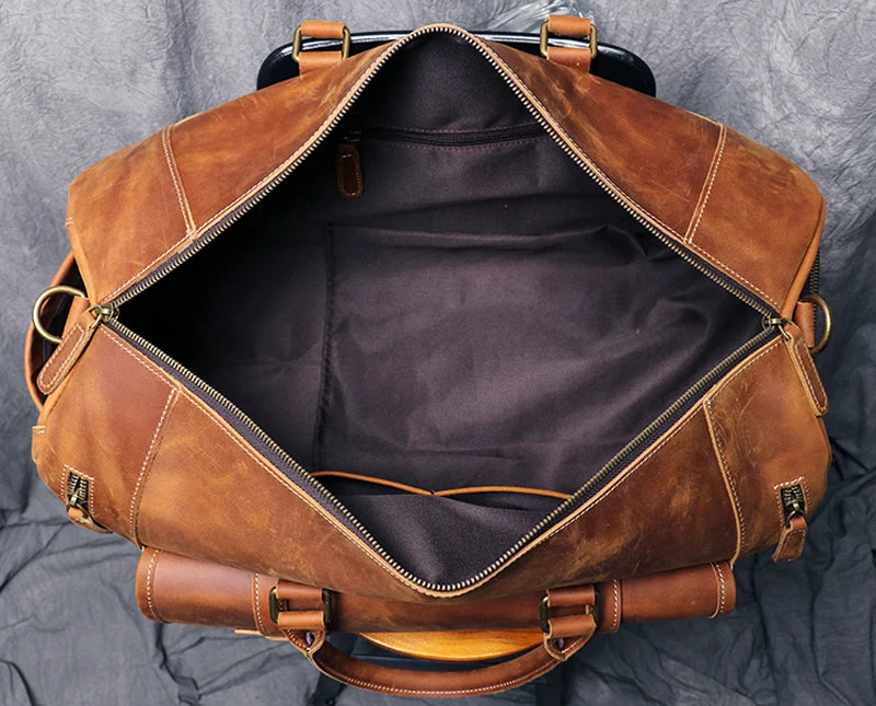 Genuine Leather Travel Duffle Bag