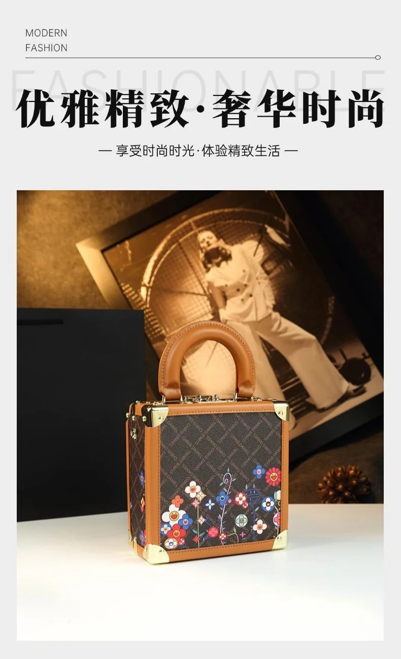 Women's Genuine Leather Box Shoulder Bag