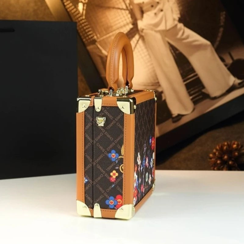 Women's Genuine Leather Box Shoulder Bag