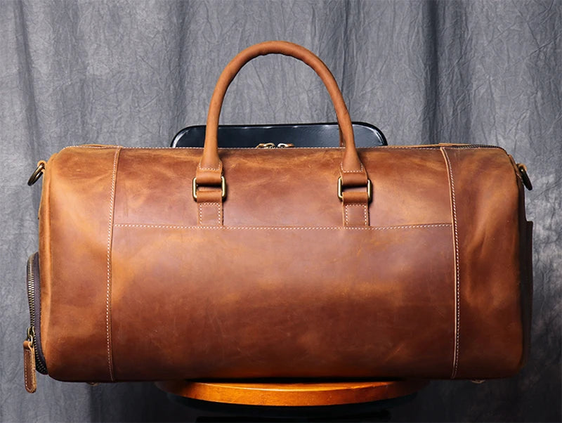 Genuine Leather Travel Duffle Bag