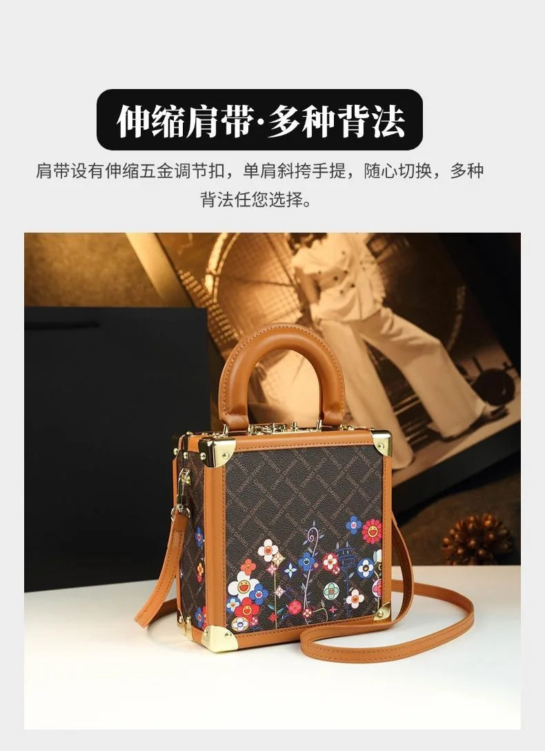 Women's Genuine Leather Box Shoulder Bag