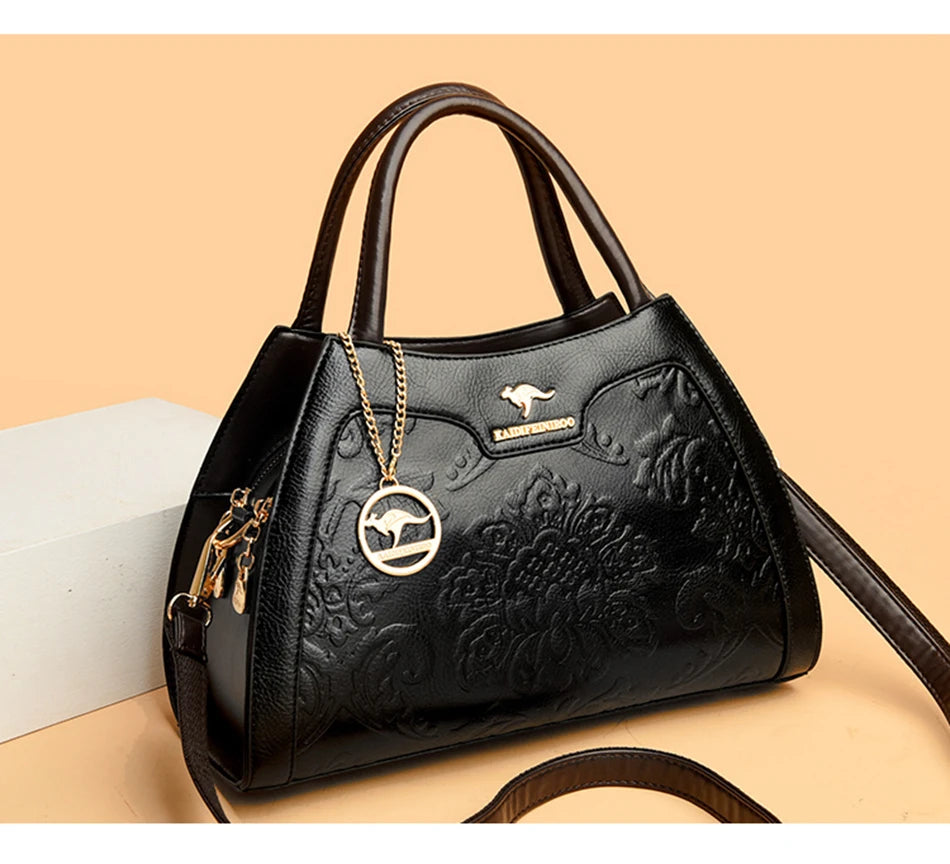 Women's PU Leather Casual Tote Shoulder Bag