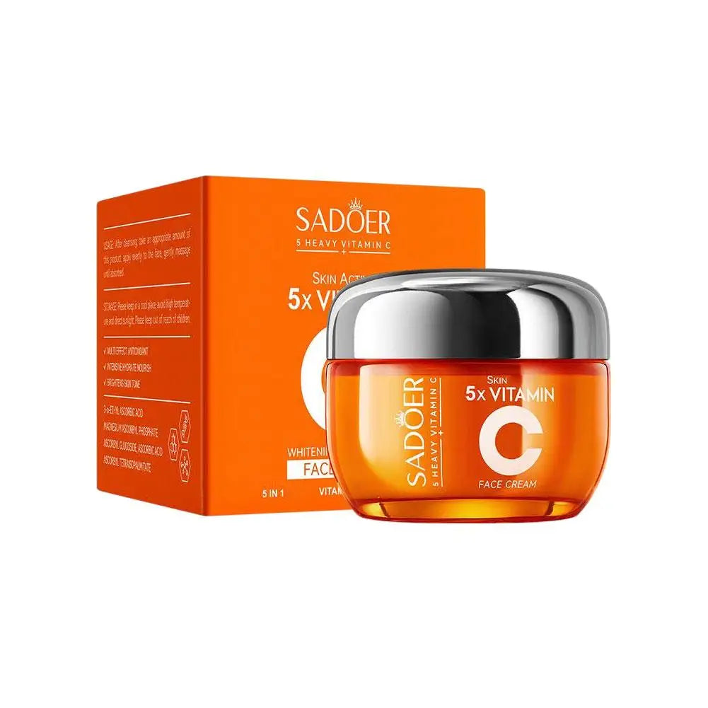 Sadoer Vitamin C face cream jar and packaging on a white background
