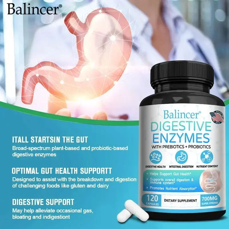 SB9ApexShop 3-in-1 Probiotic Prebiotic & Digestive Enzyme Capsules – Gut Health, Immunity & Digestion Support