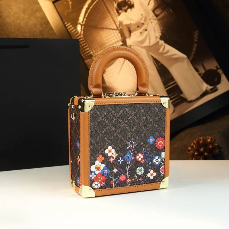 Women's Genuine Leather Box Shoulder Bag