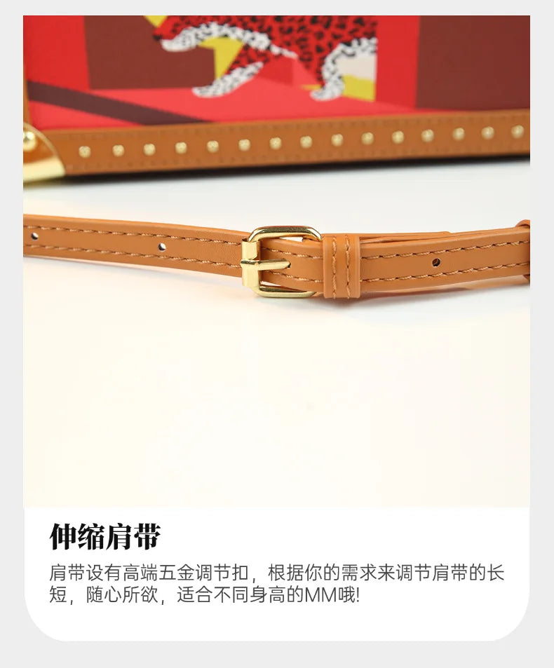Trendy Women's Bag Personality Genuine Leather Box Bag Elegant Temperament Shoulder Crossbody Bag Designer Luxury Handbags
