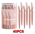 Eyebrow razors with packaging labeled 'Eyebrow Razors 60 Pcs' on a white background.
