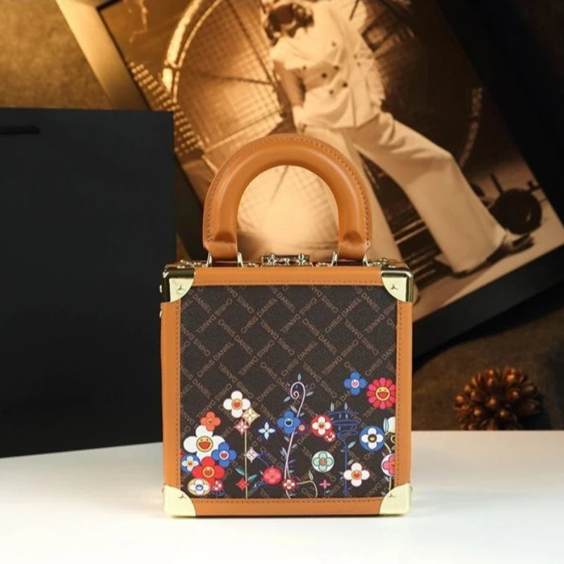 Women's Genuine Leather Box Shoulder Bag