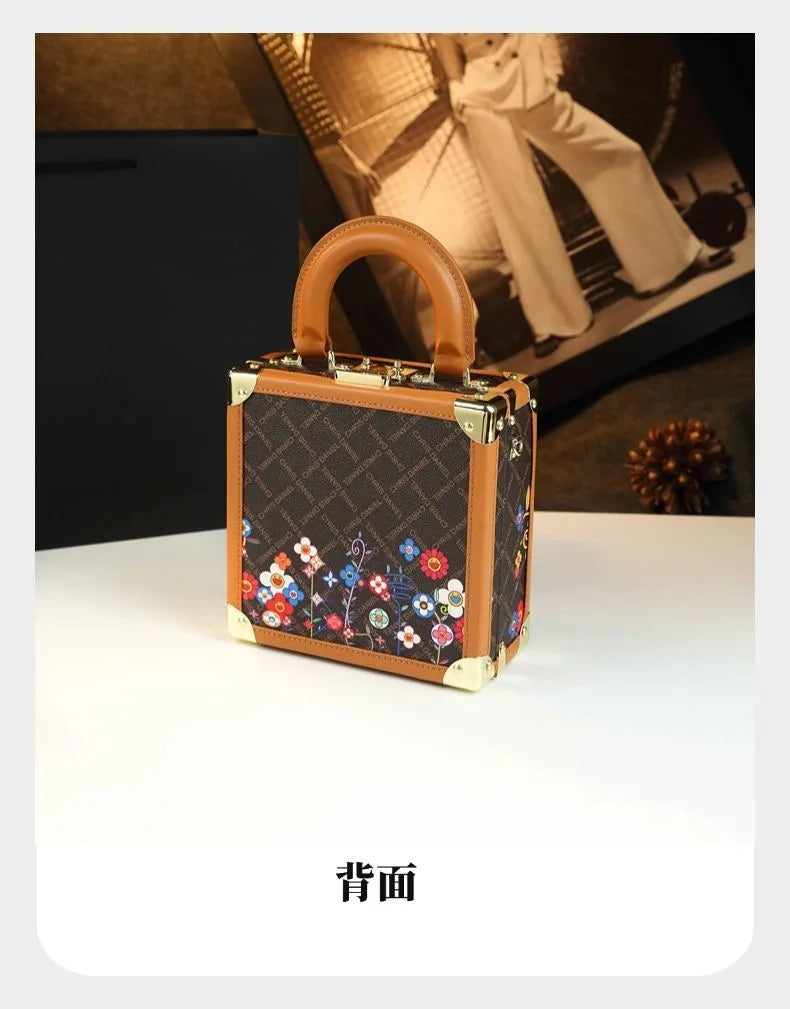Women's Genuine Leather Box Shoulder Bag