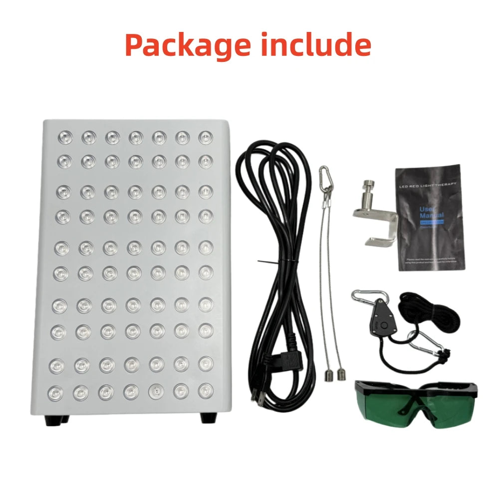 LED panel light with accessories on a white background