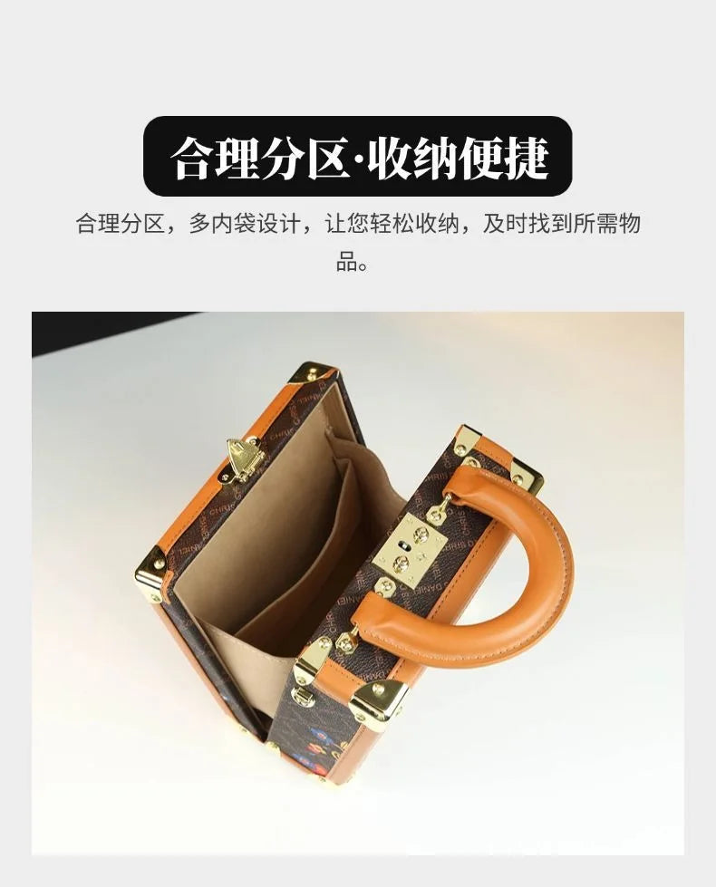 Women's Genuine Leather Box Shoulder Bag