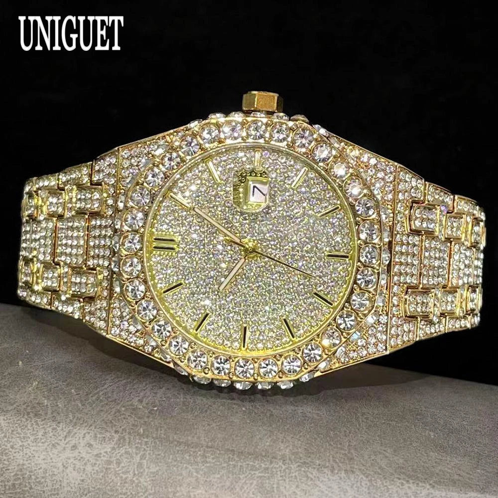 Men's Stainless Steel Quartz Watch with Luminous Hands