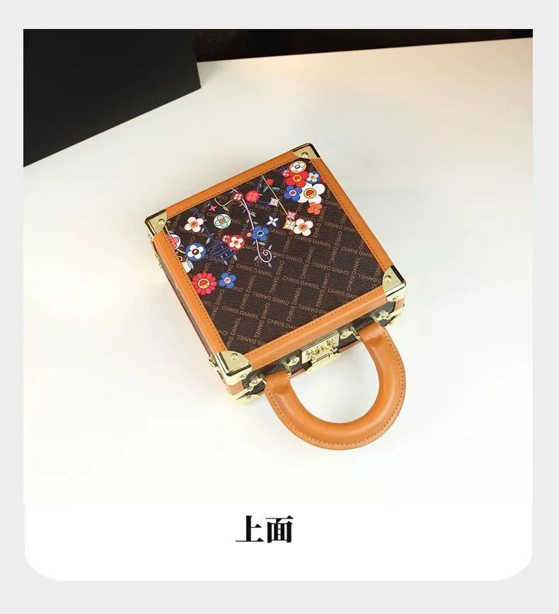 Women's Genuine Leather Box Shoulder Bag