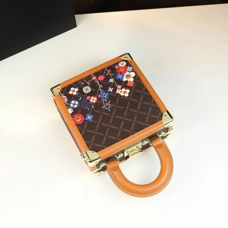 Women's Genuine Leather Box Shoulder Bag
