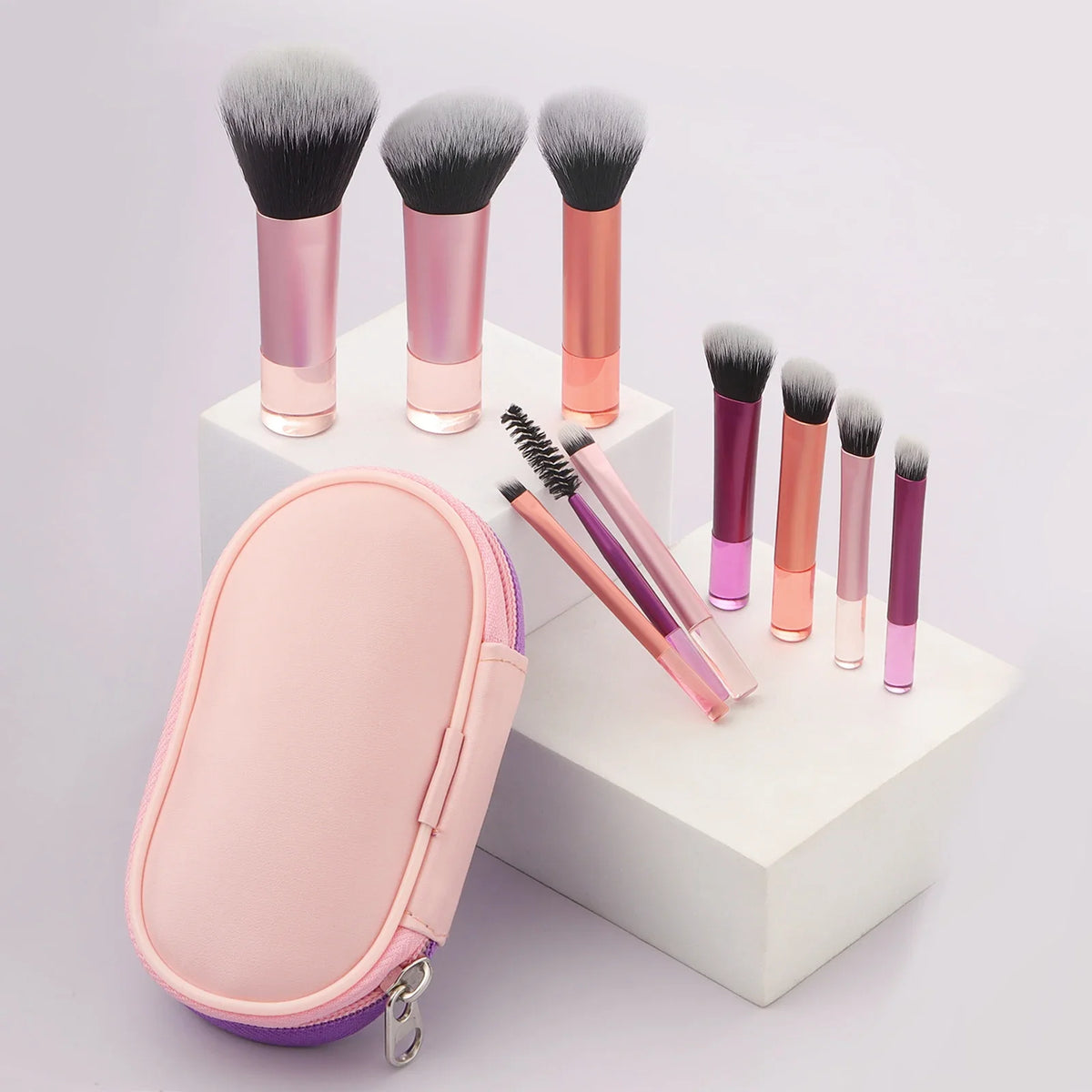 Makeup Brush Set with Storage Bag – Mini Travel-Friendly Professional Brushes