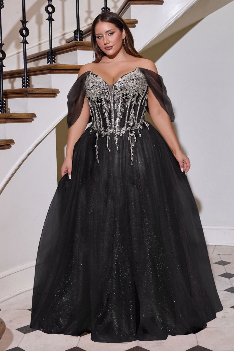 Elegant Beaded Corset A-Line Prom Dress Glitter Tulle Evening Gown CDCD721C
