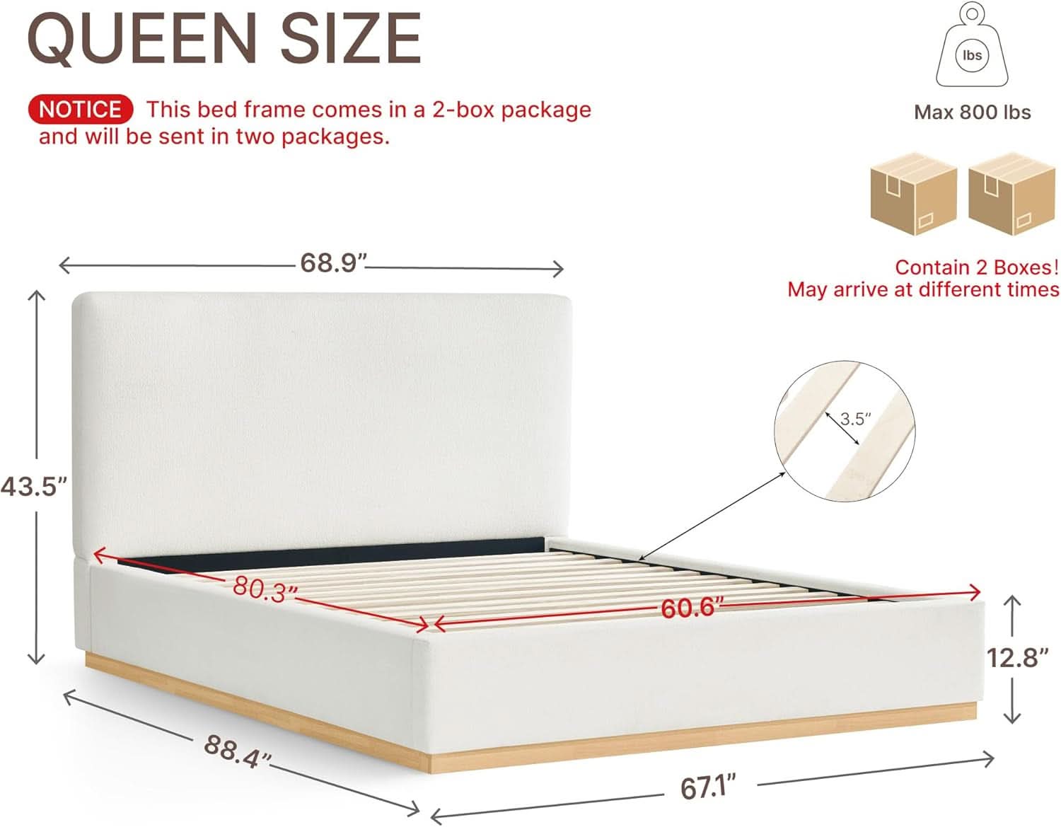 Queen Size Luxurious Upholstered Platform Bed Frame-1