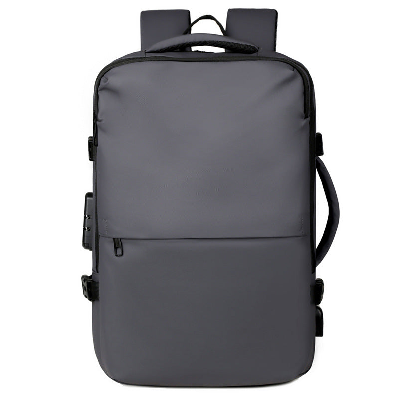Gray backpack on a white background
