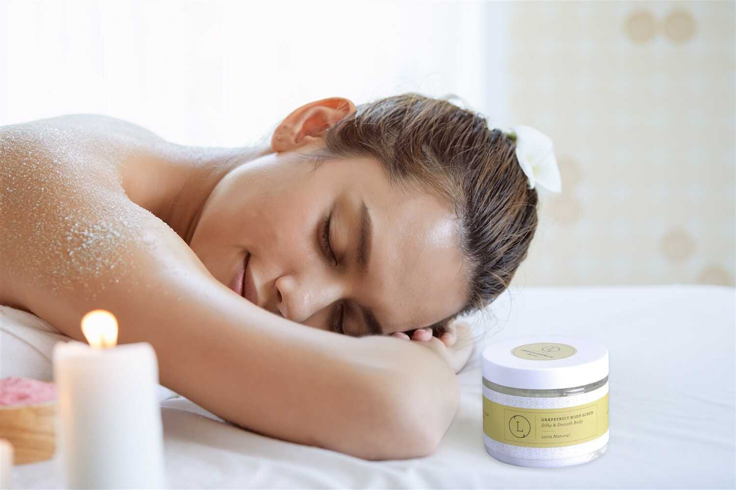 Grapefruit Body Salt Scrub - Moisturizing and fresh-4